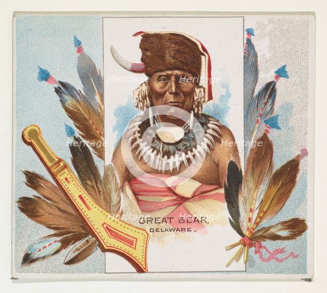 Great Bear, Delaware, from the American Indian Chiefs series (N36) for Allen & Ginter Ciga..., 1888. Creator: Allen & Ginter.