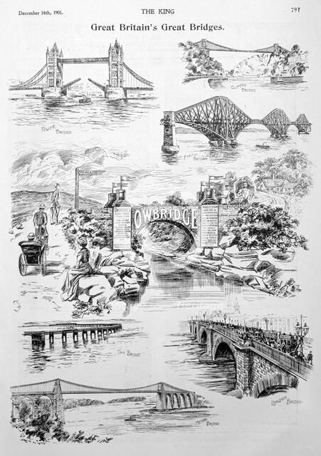 'Great Britain's Great Bridges', advert for Owbridge Lung Tonic, 1901. Artist: Unknown