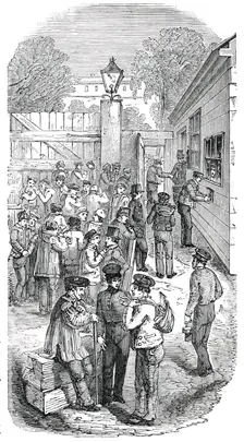 Great Exhibition Building - Paying the Workmen, 1850. Creator: Unknown