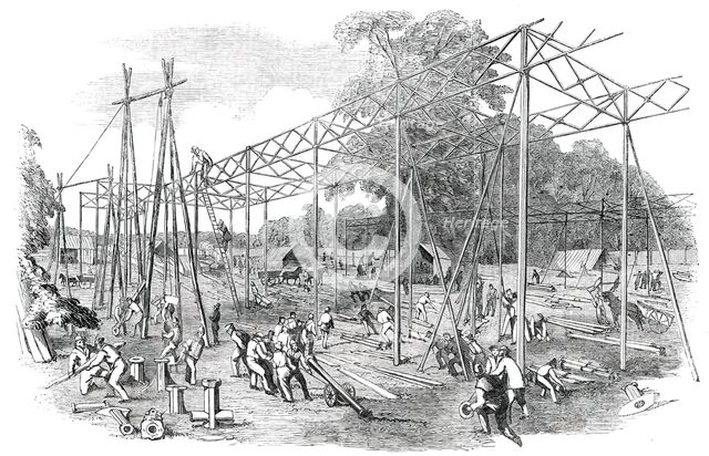 Great Exhibition of 1851 - Progress of the Building in Hyde Park, 1850. Creator: Unknown.