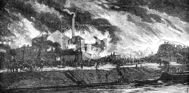 Great Fire in the Rossau Suburb of Vienna, 1883. Creator: Unknown.