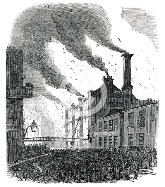 Great Fire in Guildford-Street, Belvidere-Road, 1850. Creator: Unknown.