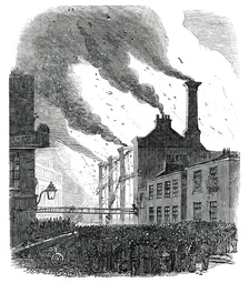 Great Fire in Guildford-Street, Belvidere-Road, 1850. Creator: Unknown