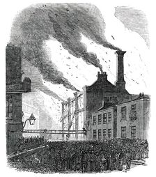 Great Fire in Guildford-Street, Belvidere-Road, 1850. Creator: Unknown
