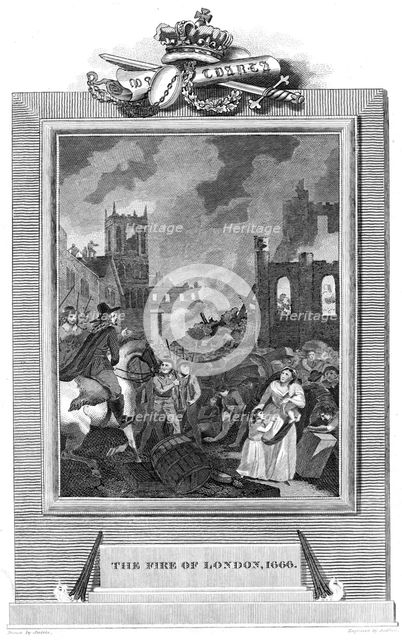 Great Fire of London, 1666 (1825). Artist: Unknown