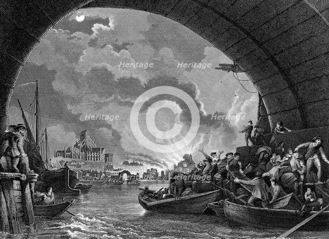 Great Fire of London, 1666 (19th century). Artist: Unknown