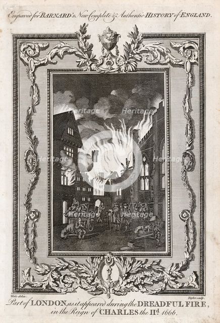 Great Fire of London, 1666 (c1783). Artist: Taylor.