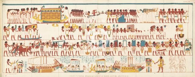 Great Funeral Procession of a Royal Scribe at Thebes, 1837. Creator: Unknown.