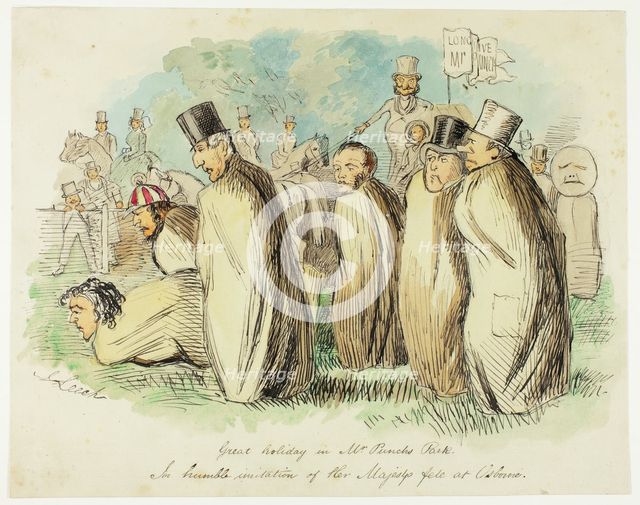 Great Holiday in Mr. Punch's Park, 1840/49. Creator: John Leech.