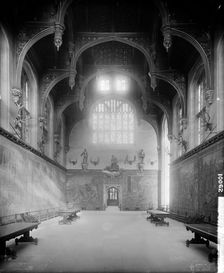 Great Hall at Hampton Court Palace, Richmond upon Thames, London, 1890. Artist: Bedford Lemere and Company