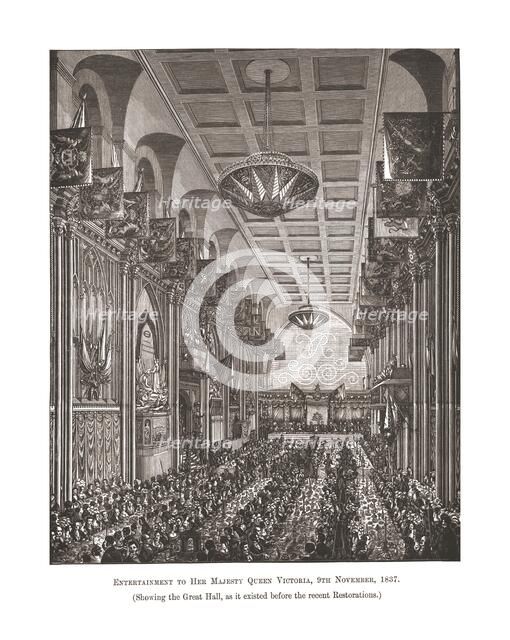 Great Hall  Guildhall, 1837, (1886). Artist: Unknown.