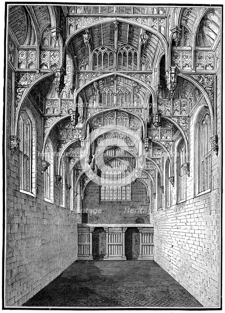 Great Hall, Hampton Court Palace, London, 1893.  Creator: Unknown.