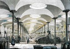 Great hall in Messrs Marshall's flax mill, Leeds, c1880. Creator: Unknown