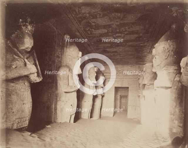 Great Hall of the Interior of the Great Temple of Ramesses II at Abu Simbel, c1869. Creator: Anon.