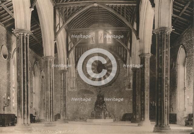 Great Hall of Winchester Castle, Hampshire, early 20th century(?). Artist: Unknown.