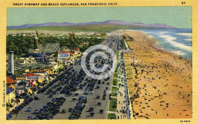 Great Highway and Beach Esplanade, San Francisco, California, USA, 1932. Artist: Unknown