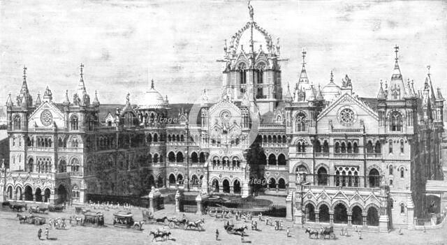 ''Great Indian Peninsular Railway Victoria Terminus and Administrative Offices Bombay, recently comp Creator: Unknown.