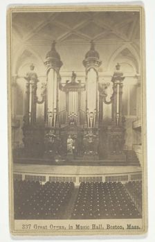 Great Organ, in Music Hall, Boston, Mass, ca.1900s. Creator: Bierstadt Brothers