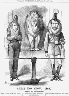 Great Lion Show 1868. Creators: John Tenniel, Unknown