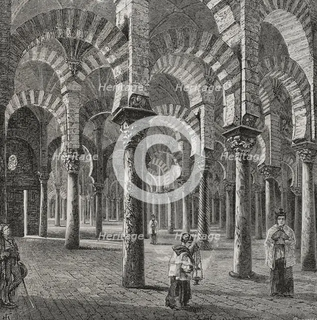 Great Mosque of Cordoba or Cathedral of Our Lady of the Assumption, Cordoba, Andalusia, Spain, 1890. Creator: Joan Serra y Pausas.