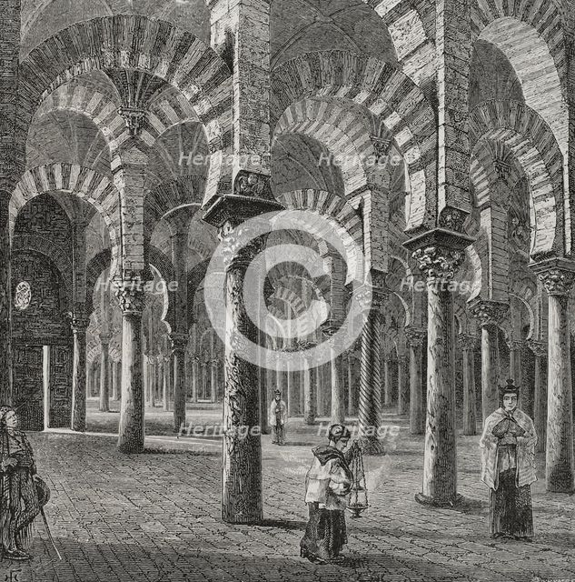 Great Mosque of Cordoba or Cathedral of Our Lady of the Assumption, Cordoba, Andalusia, Spain, 1890. Creator: Joan Serra y Pausas.