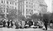 Great market of flowers, Budapest, Hungary, 1922.Artist: AW Cutler