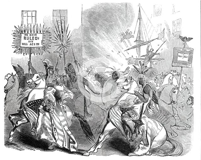 Great Native Procession, in New York, 1844. Creator: Unknown.