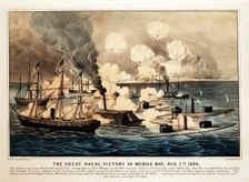 Great Naval Victory in Mobile Bay, Aug. 5th 1864, pub. 1864. Creator: American School (19th Century)
