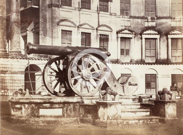 [Great Sikh Gun taken at Ferozshah on the Night of December 21, 1845, Government House,..., 1858-61. Creator: John Constantine Stanley.