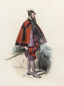 Great Swiss personage, in the modern age, color engraving 1870