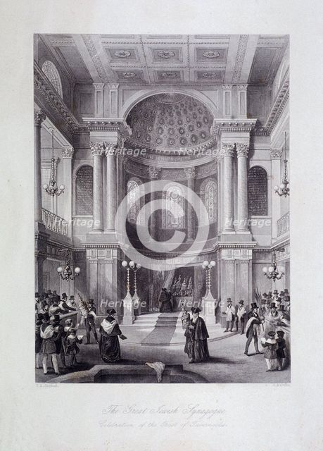 Great Synagogue, Dukes Place, London, c1850. Artist: Harlen Melville