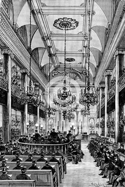 Great Synagogue, St. James's-Place, Aldgate: Special Service in memory of the late Chief Rabbi, 1890 Creator: Paterson.