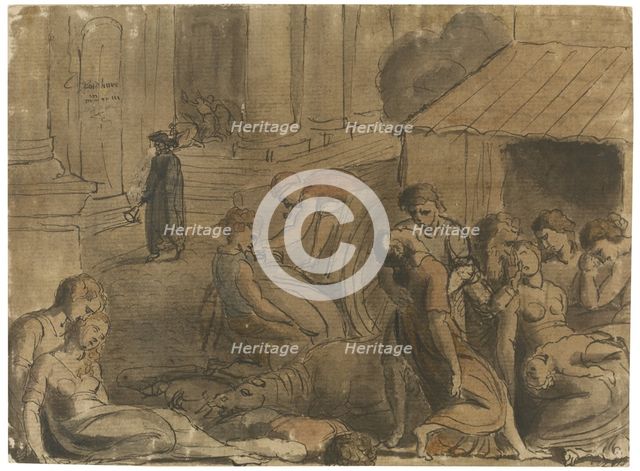 Great Plague of London, c. 1779. Artist: Blake, William (1757-1827)