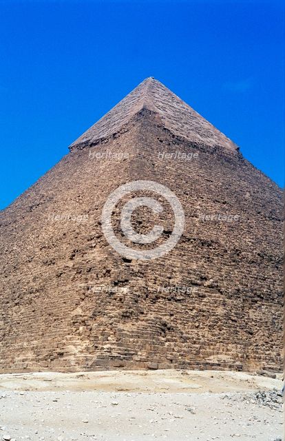 Great Pyramid of Cheops at Giza, Egypt, 4th dynasty, Old Kingdom, 26th century BC. Artist: Unknown