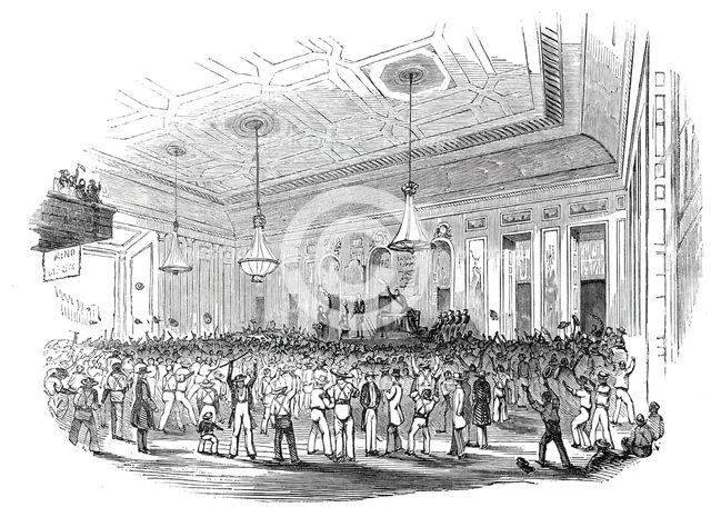 Great Repeal Meeting in Washington Hall, 1844. Creator: Unknown.