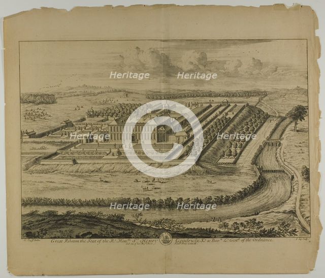 Great Ribston, plate 61 from Britannia Illustrata, published 1707. Creator: Johannes Kip.