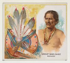 Great War Chief, Navajos, from the American Indian Chiefs series (N36) for Allen & Ginter ..., 1888. Creator: Allen & Ginter