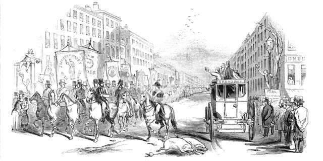 Great Whig Procession, at New York, 1844. Creator: J. Kobb.