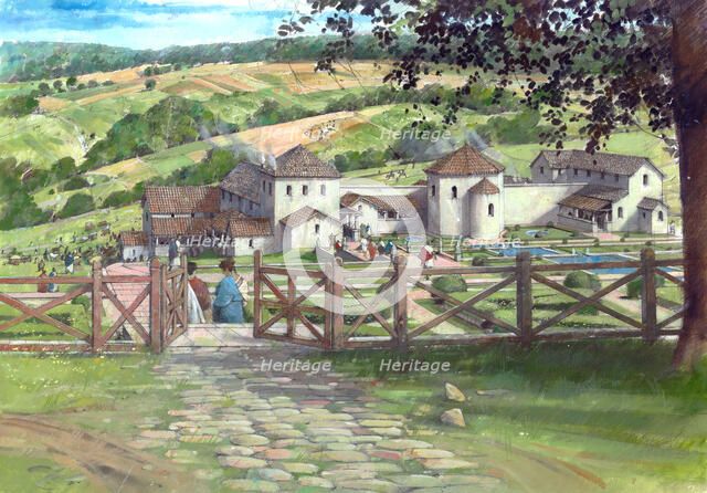 Great Witcombe Roman Villa, circa AD250, (c1990-2010) Artist: Ivan Lapper.