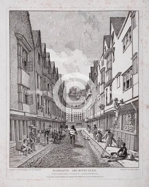 Great Winchester Street, London, 1814. Artist: John Thomas Smith