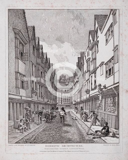 Great Winchester Street, London, 1814. Artist: John Thomas Smith