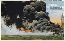 Great Texas oil fire at Humble, near Houston, Texas USA, 1909