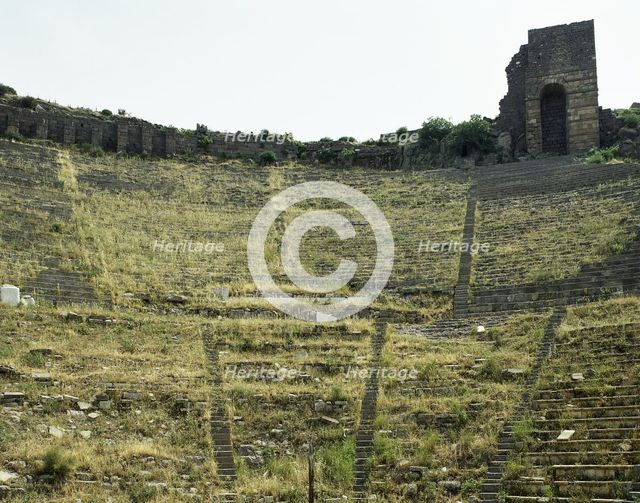 Great Theatre: cavea, Pergamon, Aeolis, Anatolia, Turkey, c225-200 BC (1999).  Creator: Unknown.