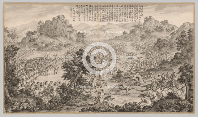 Great Victory at Huerman: from Battle Scenes of the Quelling of Rebellions..., c. 1765-1774. Creator: Jean Damascene Sallusti (Italian, d. 1781).