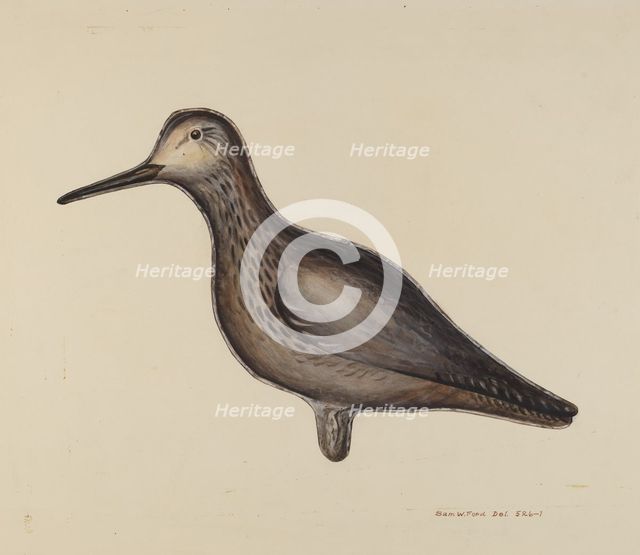 Greater Yellow Leg Decoy, c. 1939. Creator: Samuel W. Ford.