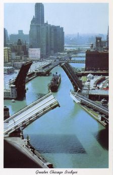 Greater Chicago bridges, Illinois, USA, 1953