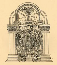 Gregory the Great, St. Benedict, and St. Cuthbert 1908. Creator: Unknown