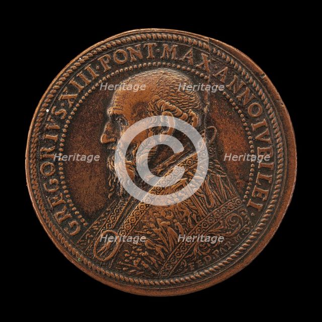 Gregory XIII (Ugo Buoncompagni, 1502-1585), Pope 1572 [obverse], 1575. Creator: Gian Federigo Bonzagna.
