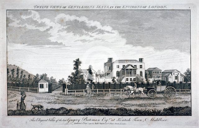 Gregory Bateman's residence on Green Street in Kentish Town, London, 1792. Artist: Anon