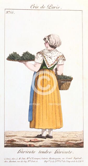 Green bean seller, 1826. Artist: Unknown